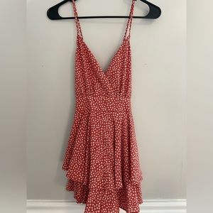 Delightfully In Love Red Floral Romper